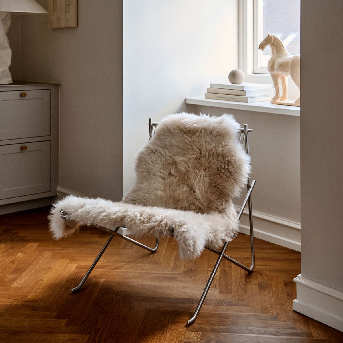 Peau de mouton de Nouvelle-Zélande à laine longue 80 cm Noir