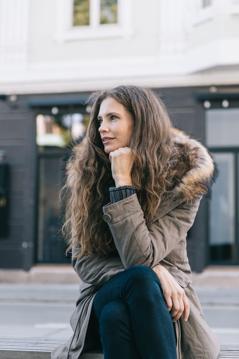 Veste Petra Taupe/Marron Naturel