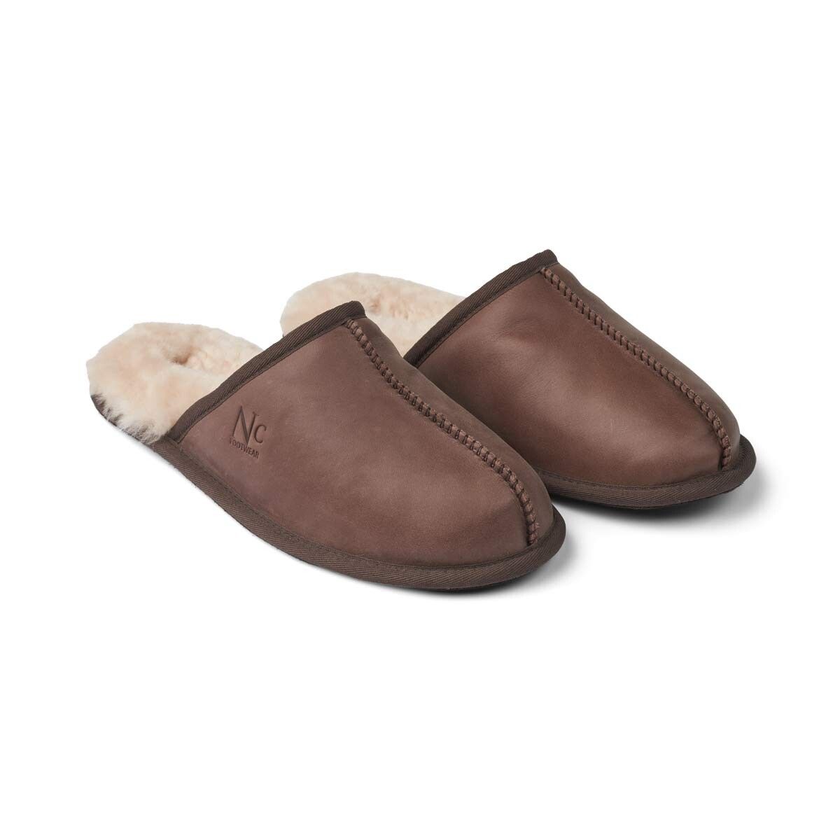 Chausson homme Nappa brun foncé