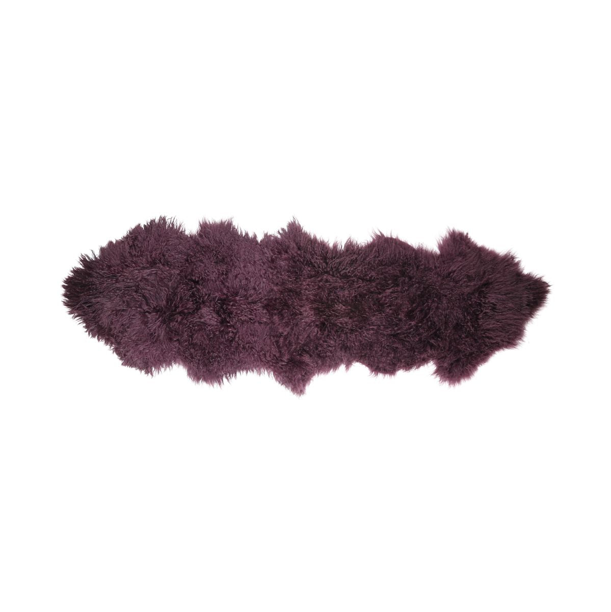 Peau de mouton tibétaine double | 150 × 55 cm Aubergine