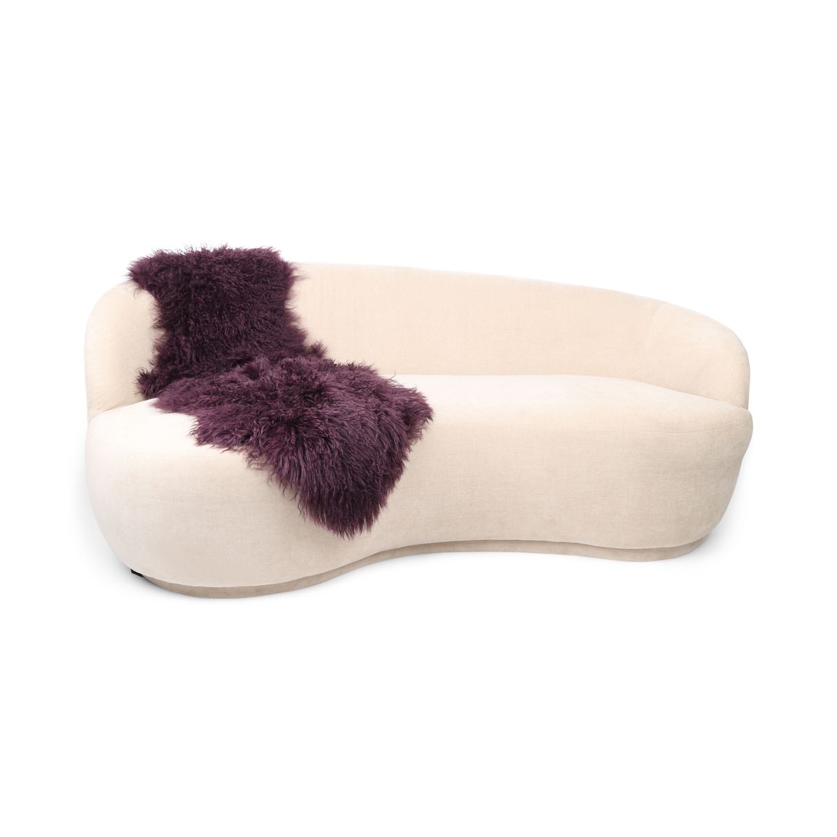 Peau de mouton tibétaine double | 150 × 55 cm Aubergine