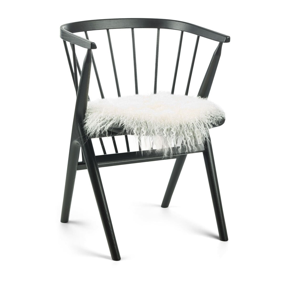 Dessus de siège en peau de mouton tibétaine | Ø38 cm Ivoire