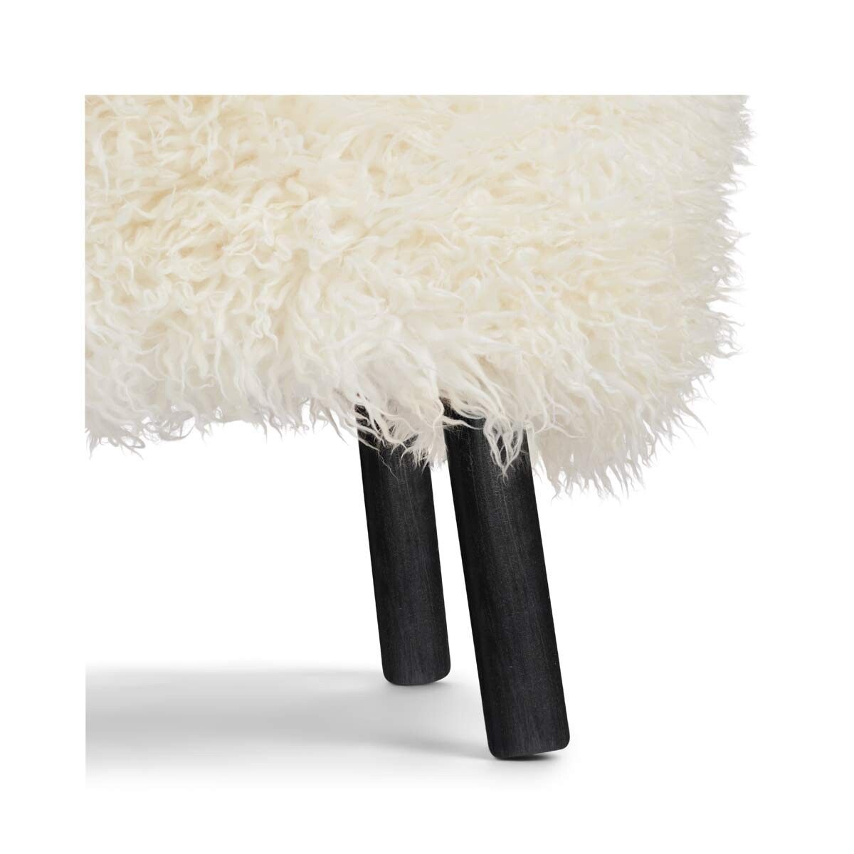 Repose-pieds Emily | Peau de mouton  | Laine courte Blanche-Neige