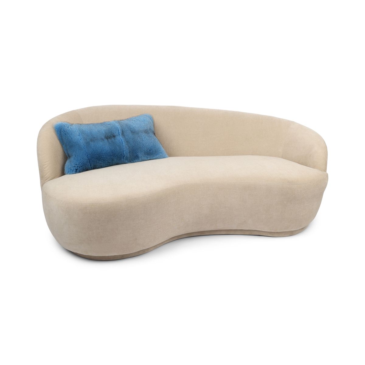 Coussin premium en renard | Dos en cachemire | Norvège | Bleu Indigo | 50x32 cm