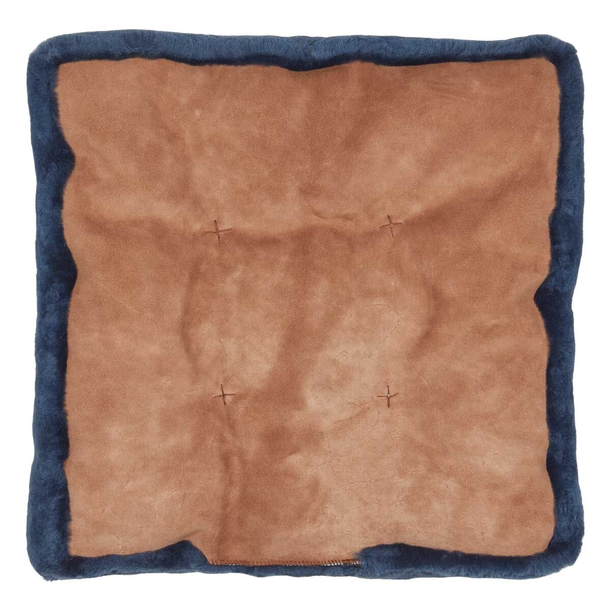 Dessus de siège en peau de mouton | Laine longue | Zéro déchet Bleu Marine