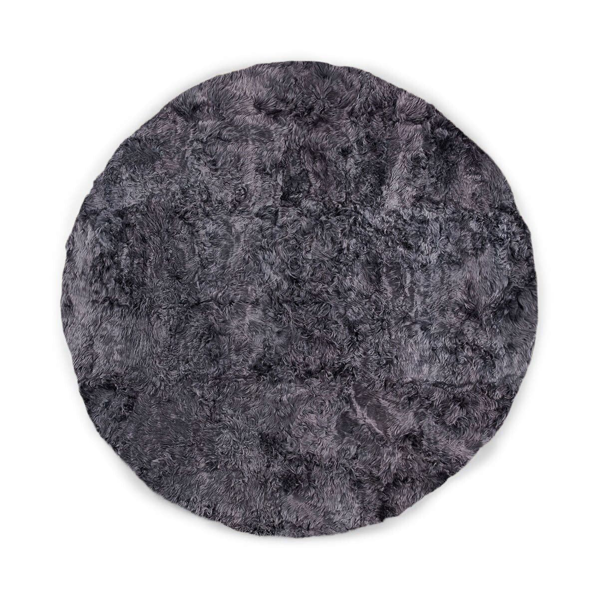 Tapis design en fourrure d'alpaga Ø250 cm Acier