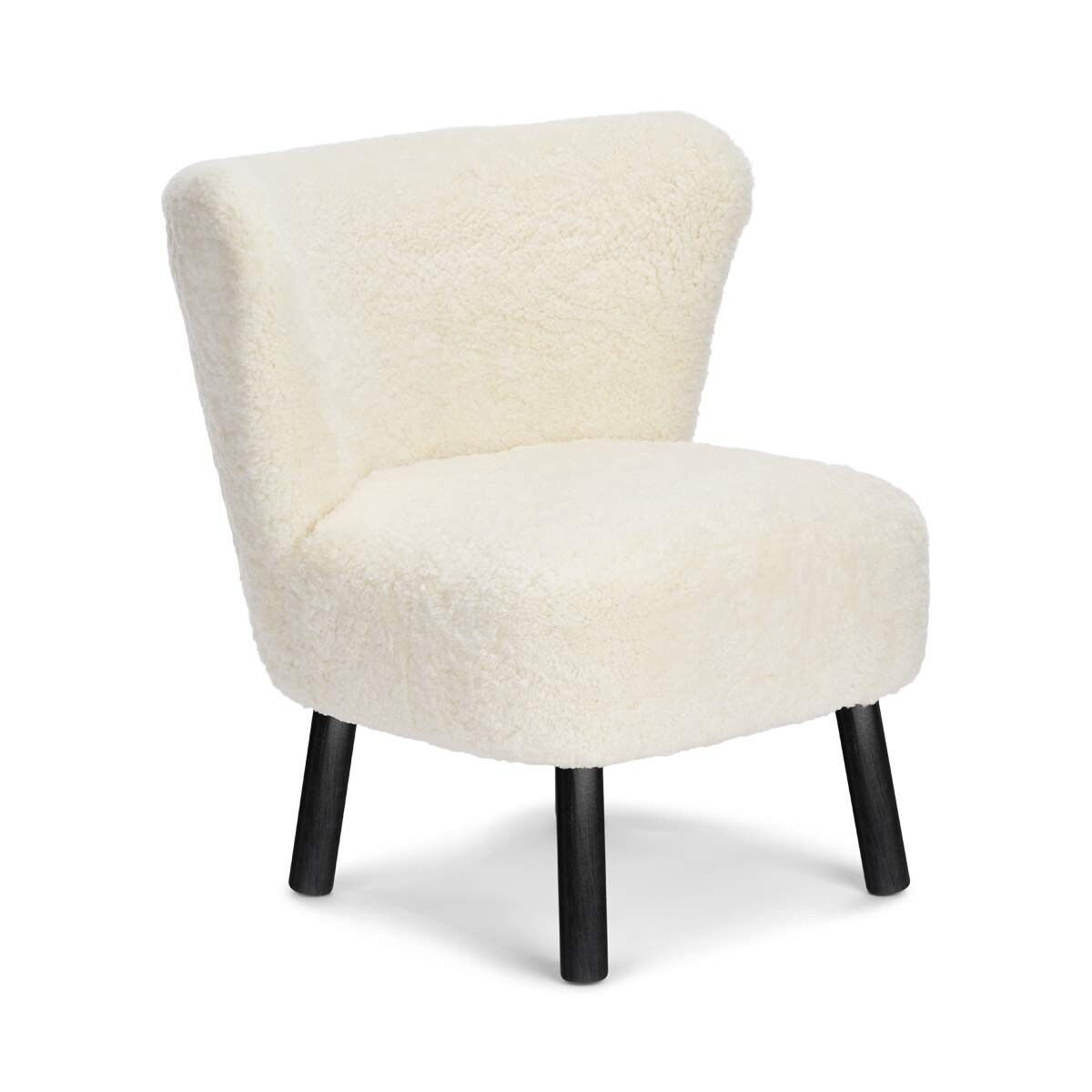 Fauteuil lounge Emily | Laine courte Ivoire