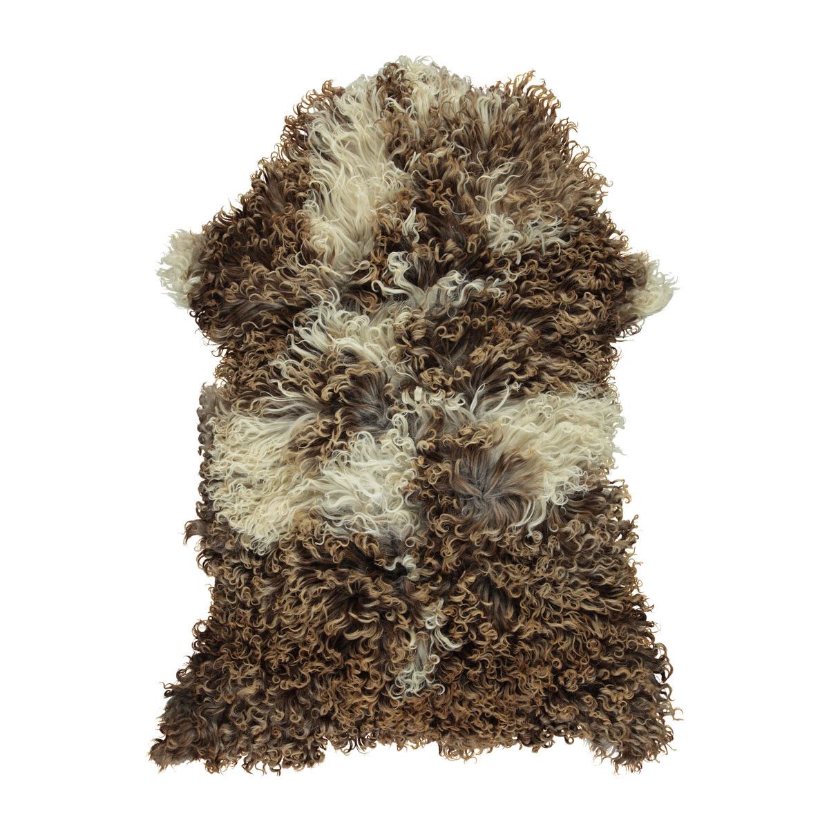 Peau de mouton bouclée 90 cm Mélange / tacheté