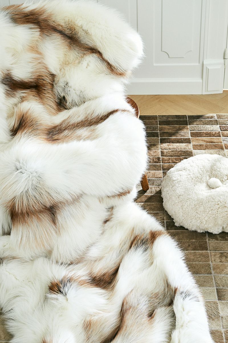 Plaid Premium Fox | Support Cachemire | Light Gold | 150x150 cm Or clair