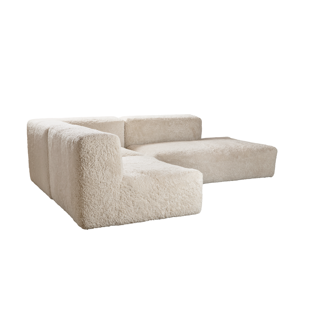 Canapé modulaire Julian | Modules angle, central et terminal | Peau de mouton bouclée de Nouvelle-Zélande