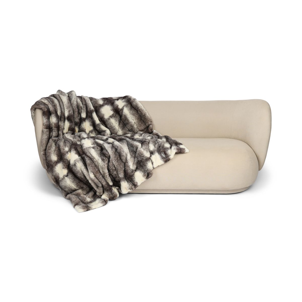 Plaid Vison | Doublure Cachemire | Croix Noire | 160x160 cm