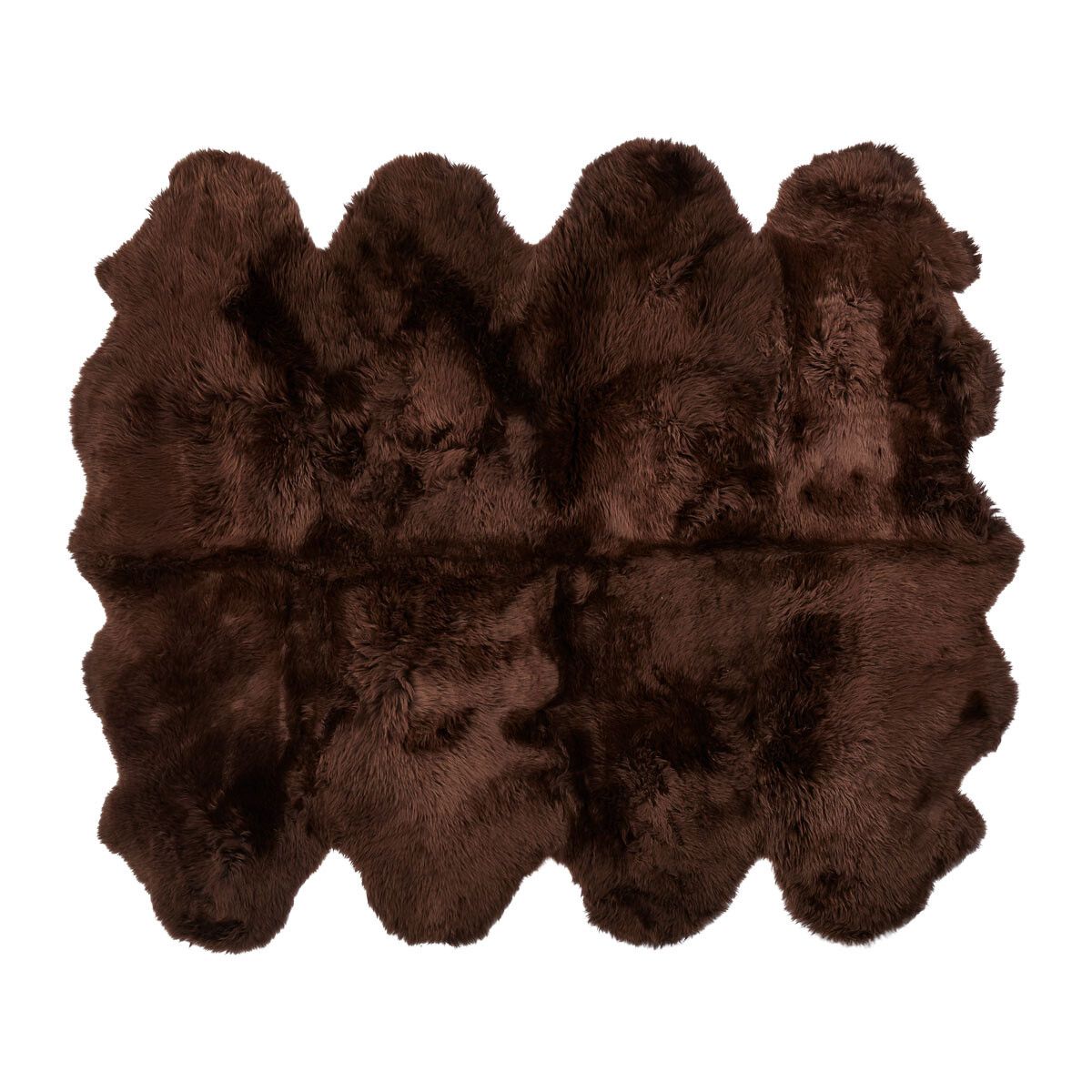 Peau de mouton de Nouvelle-Zélande à laine longue 180x214 cm Chocolat