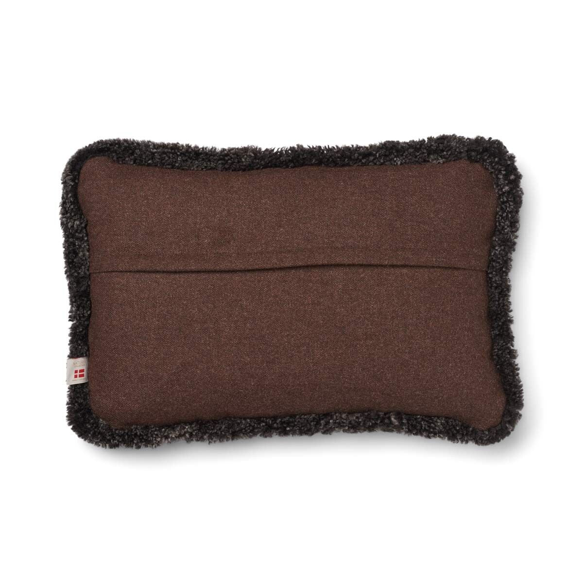 Coussin en laine courte de mouton Marron/Cappuccino
