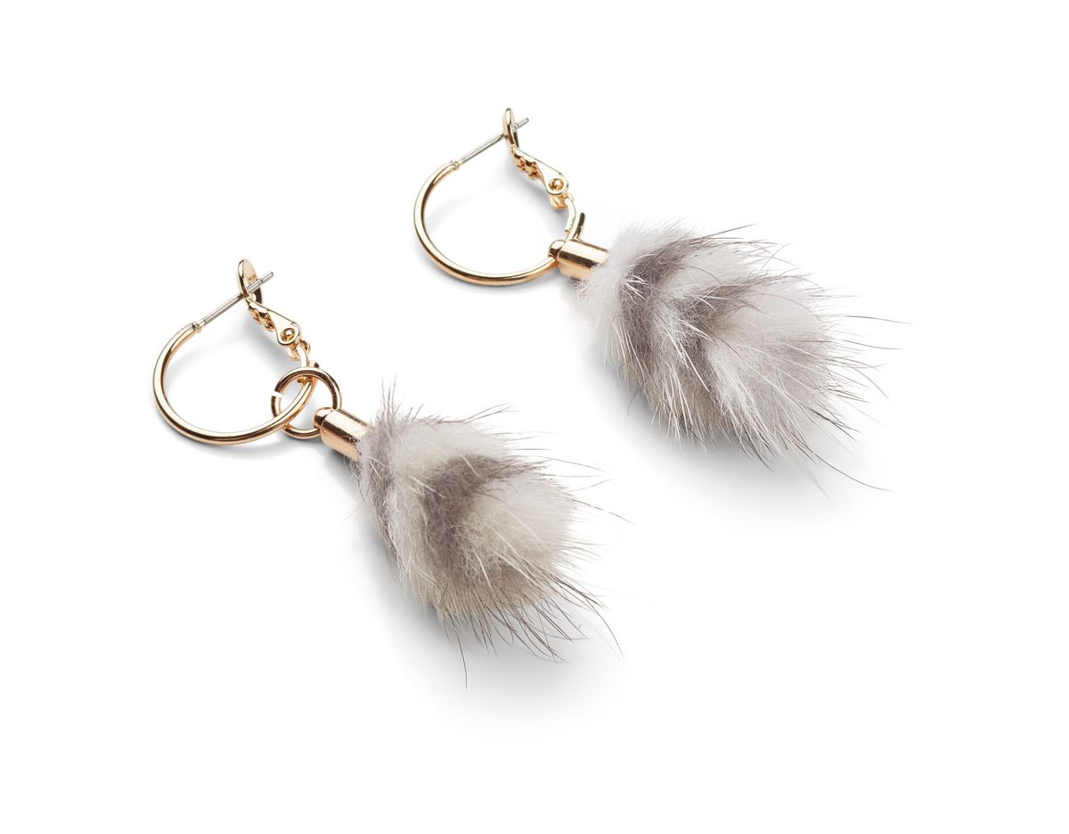 Boucle d'oreilles Nicki Gris/Blanc