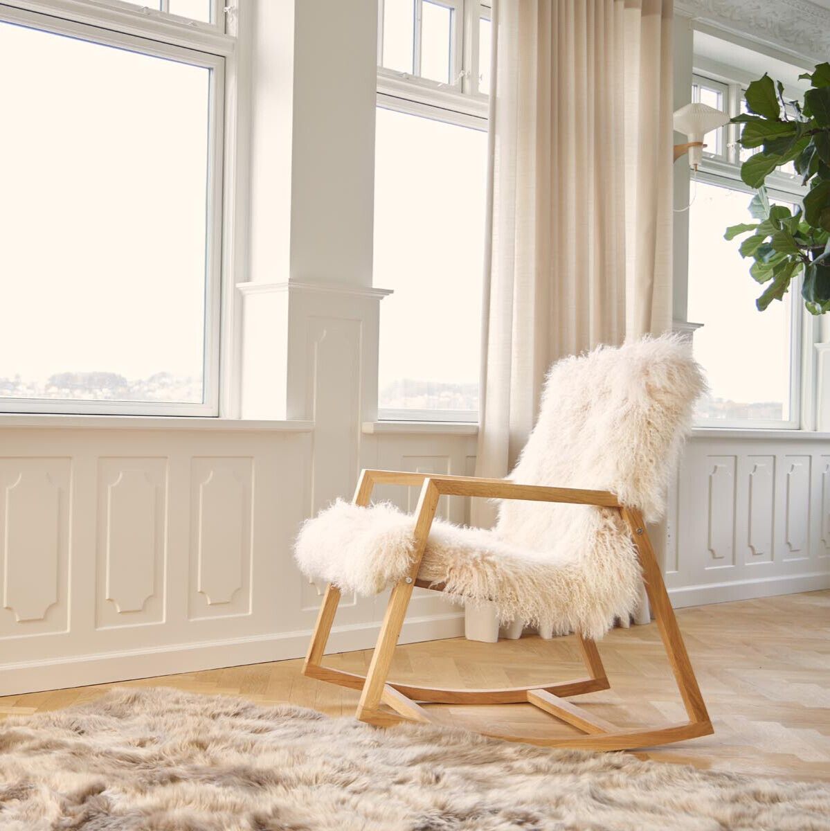 Fauteuil à bascule Huile naturelle de chêne