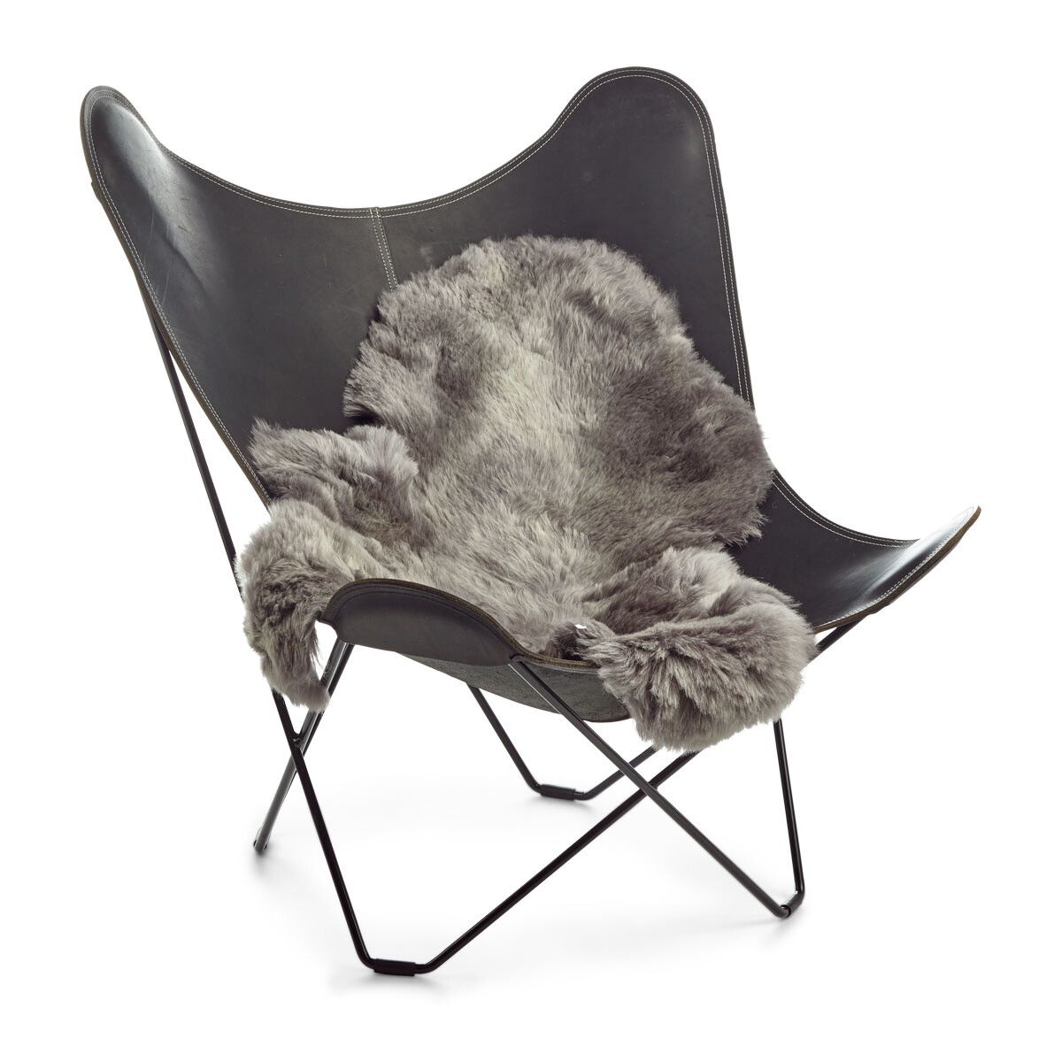 Peau de mouton islandaise | Laine courte | 100-120 cm Gris Brisa