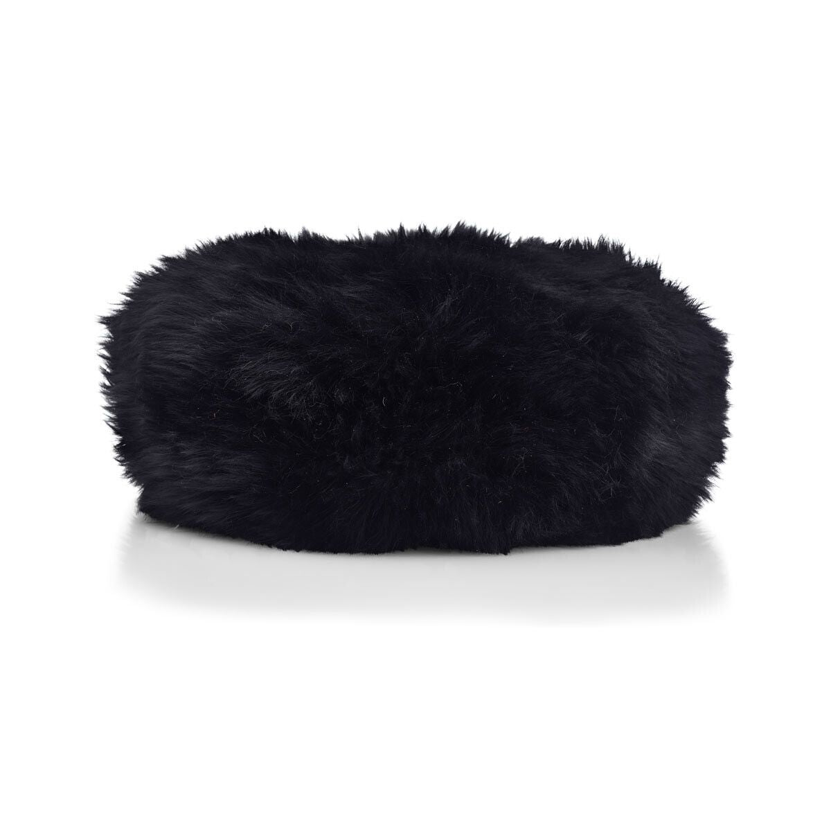 Sheepskin Stool Cover | Ø35xH17 cm Black