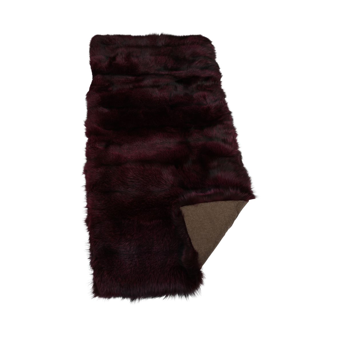 Plaid Premium en Fourrure de Renard | Doublure Cachemire | Violet | 150x70 cm
