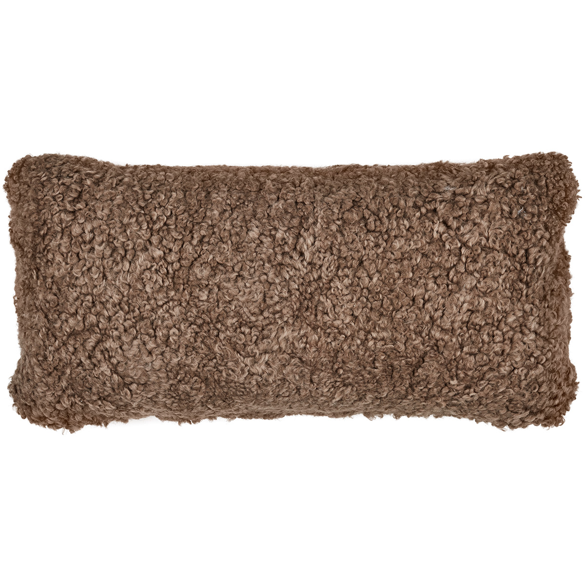 Coussin en laine courte de mouton Taupe