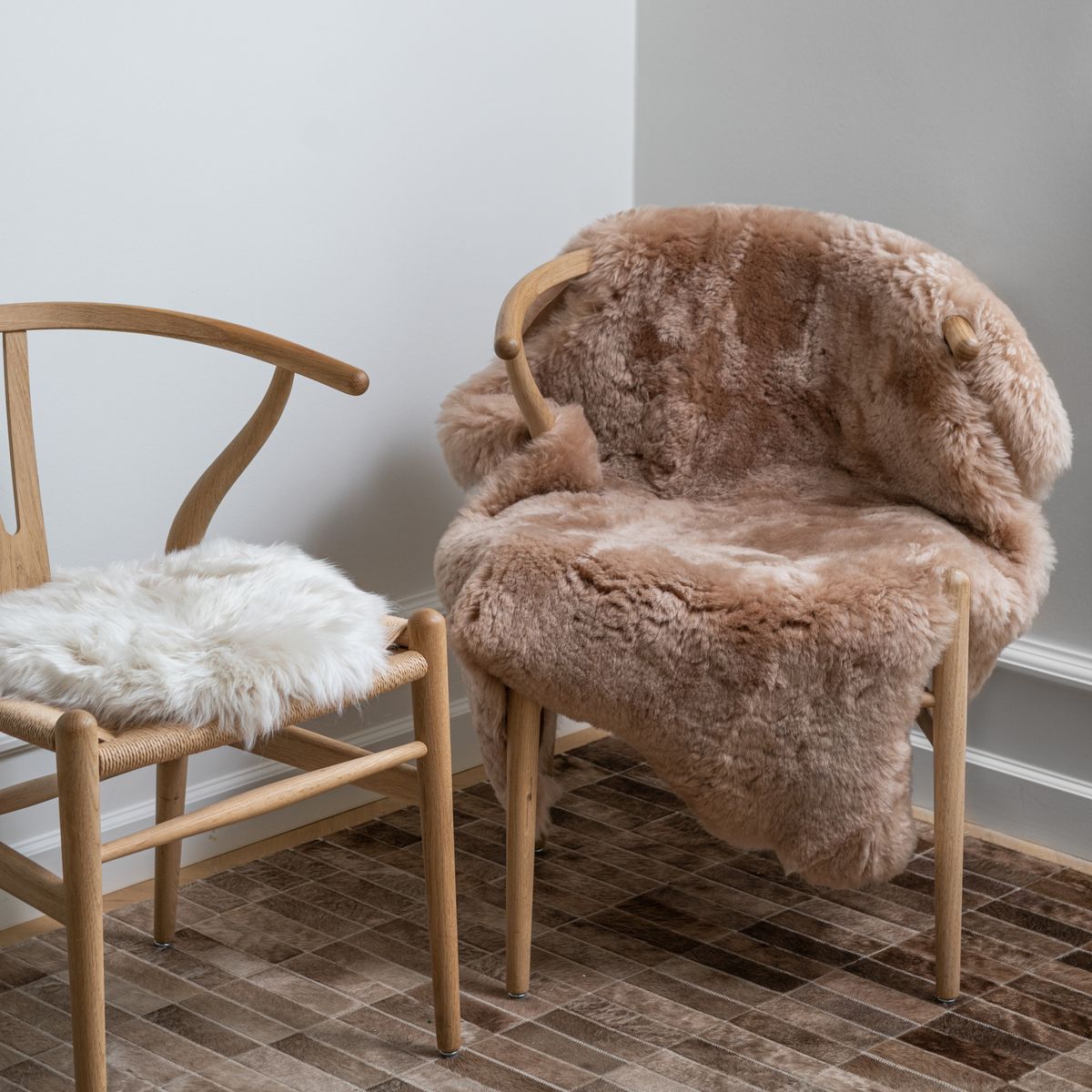 Peau de mouton double face | Islande | 90 cm Tan