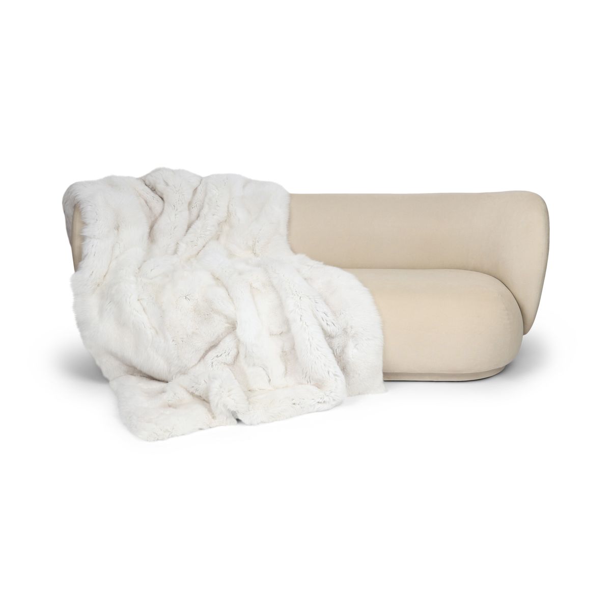 Plaid Premium en Fourrure de Renard | Doublure Cachemire | Shadow | 150x190 cm