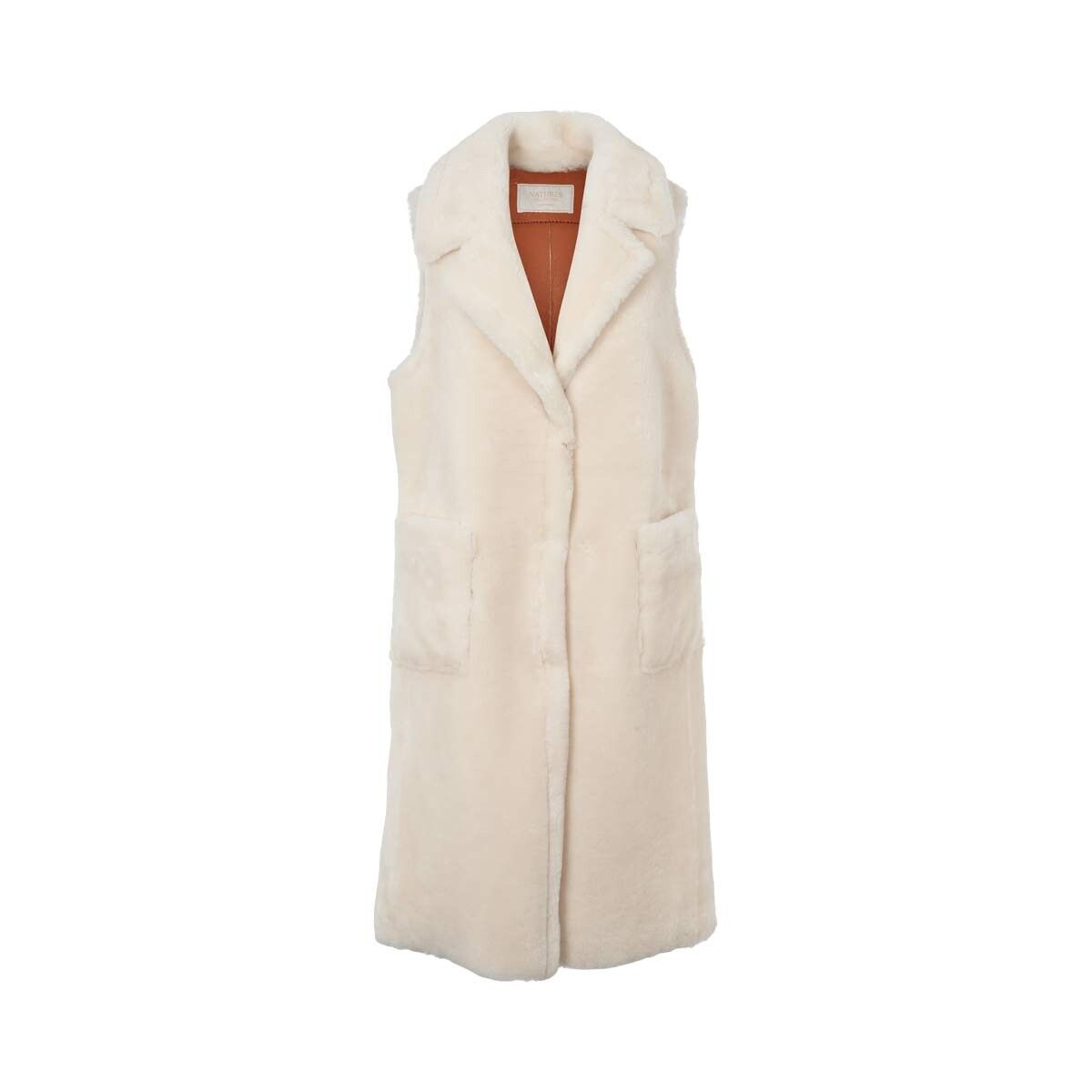 Gilet Raelynn Cuir brun/ivoire