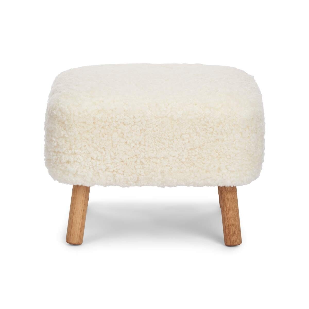 Repose-pieds Emily | Peau de mouton  | Laine courte Ivoire