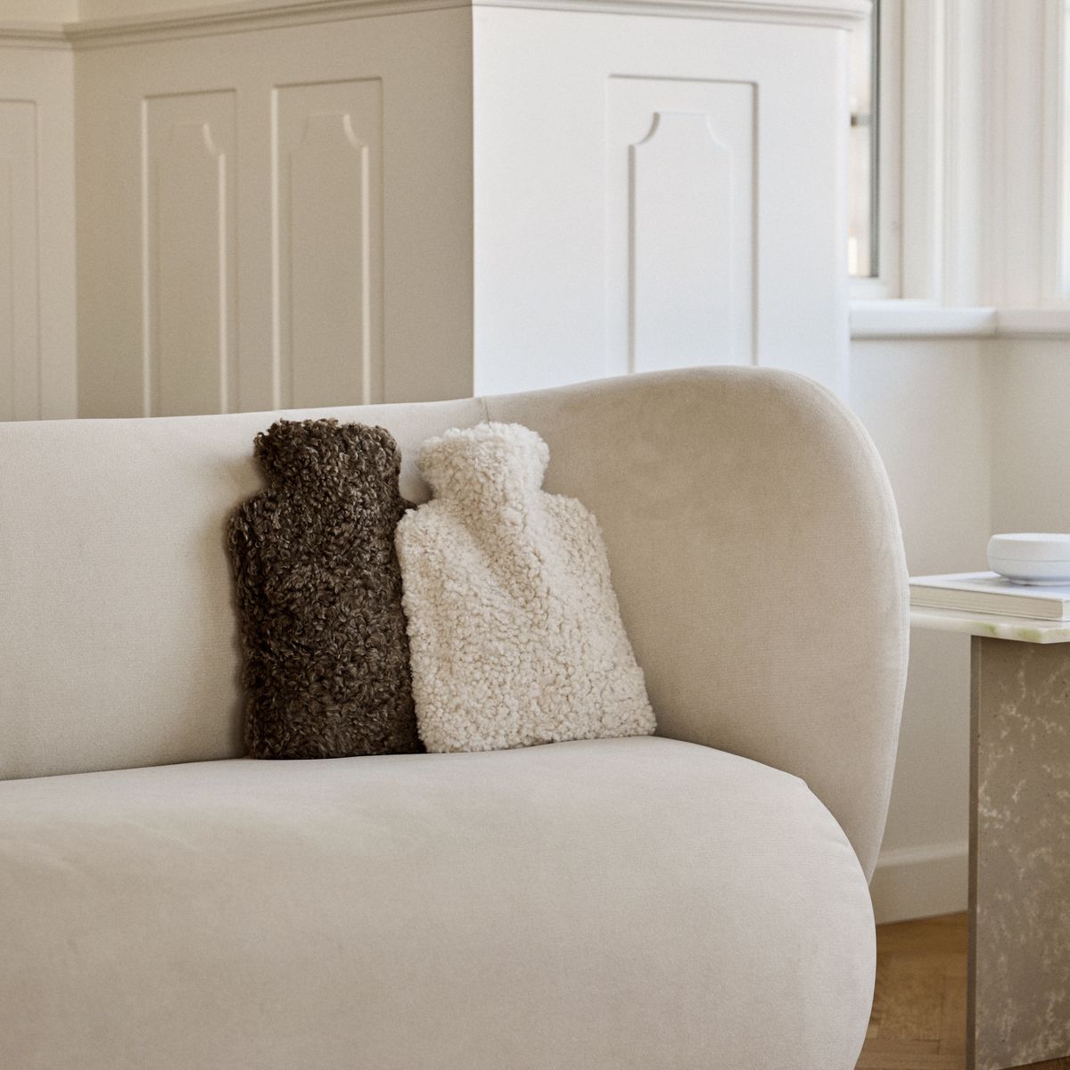 Bouillotte habillée de peau de mouton Anthracite