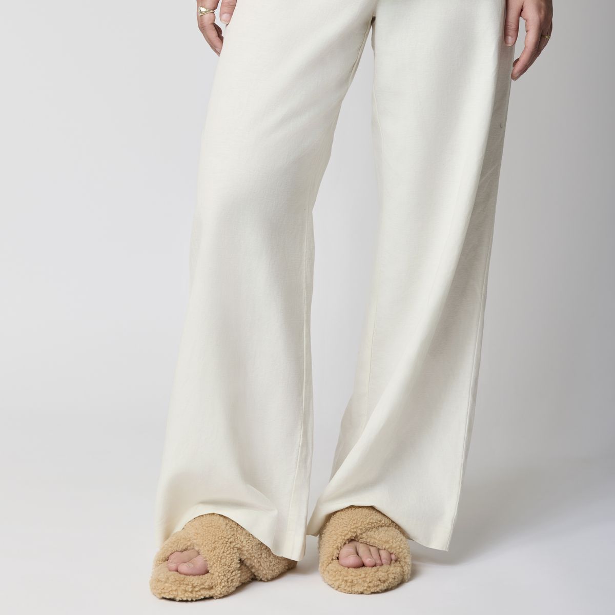 Chausson croisé bouclé Miel