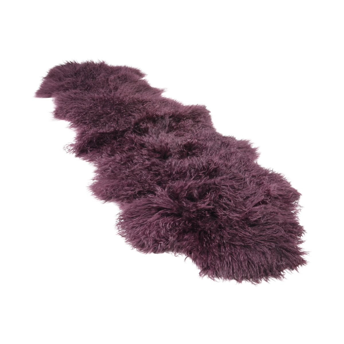 Peau de mouton tibétaine double | 150 × 55 cm Aubergine