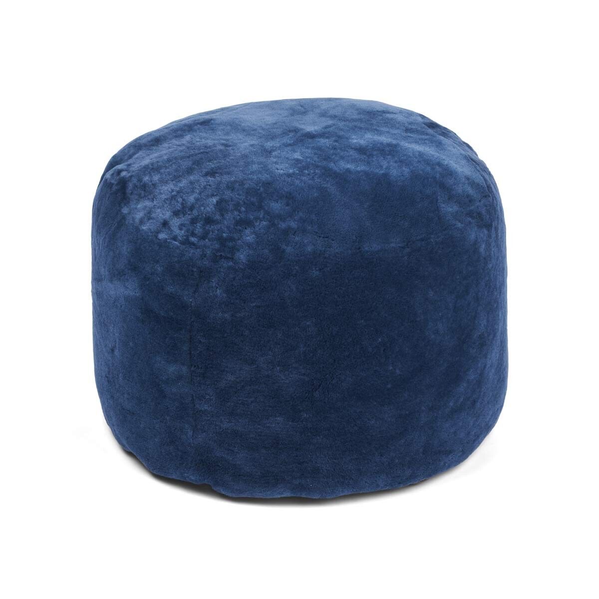 Pouf rond en mocassin Bleu Marine