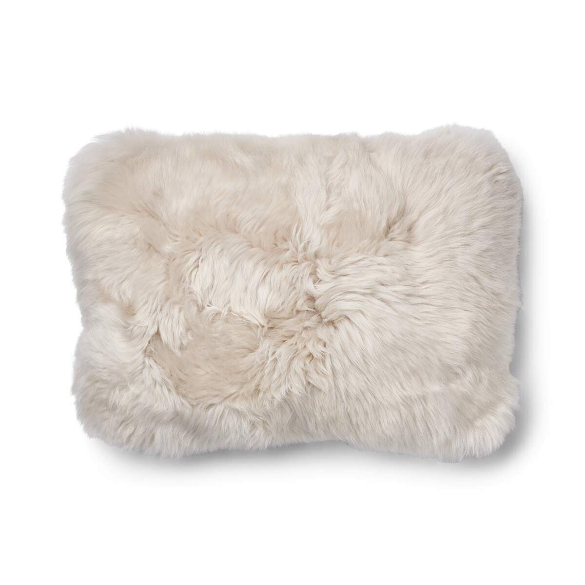 Coussin en peau de mouton longue laine Beige/Linen