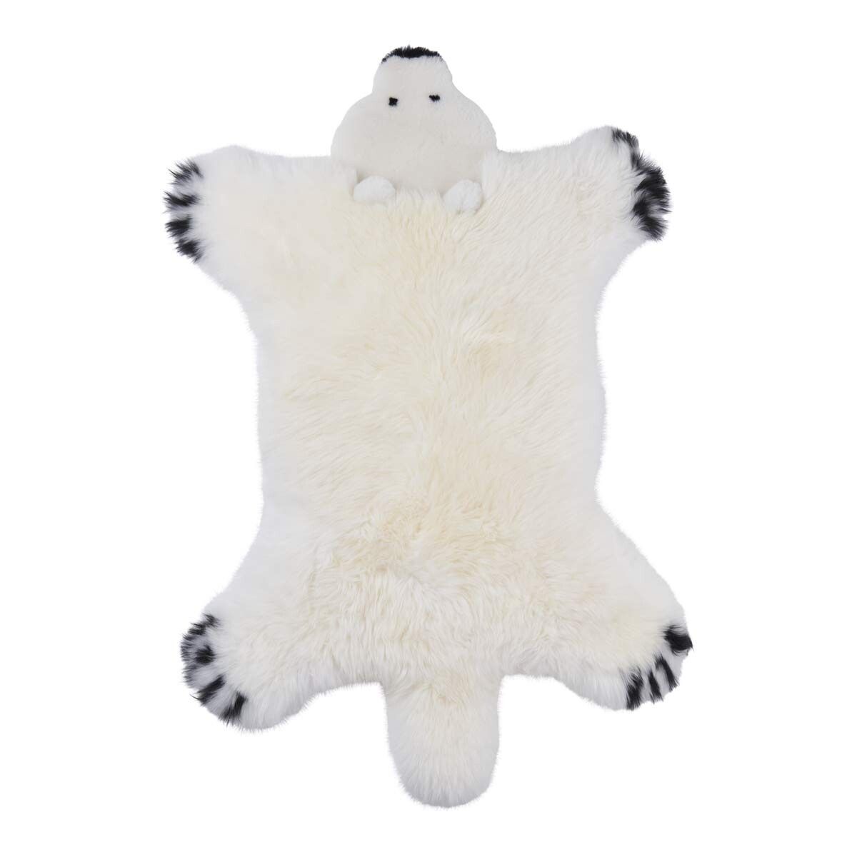 Tapis ours polaire en peau de mouton