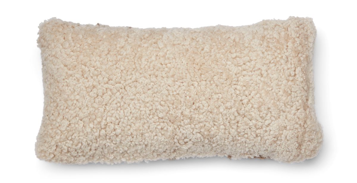 Coussin zébré Taupe/Blanc