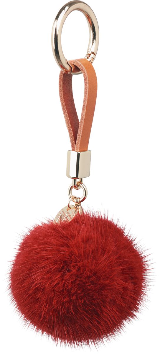 Porte-clés Pompon en vison Marbre d'automne