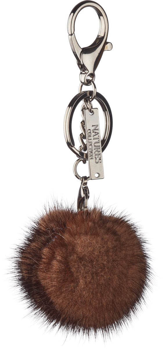 Porte-clés Pompon en vison Marron moyen