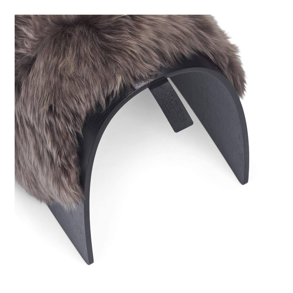 Dessus de tabouret en peau de mouton | Laine longue Noyer