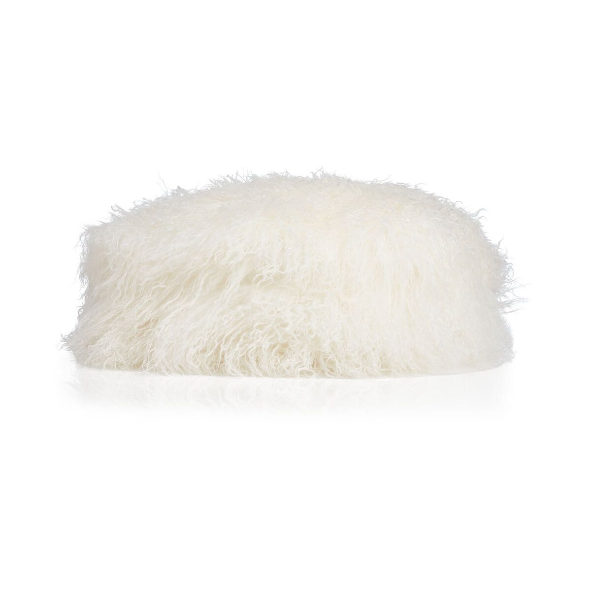 Dessus de tabouret en peau de mouton tibétaine | Ø35 × H17 cm