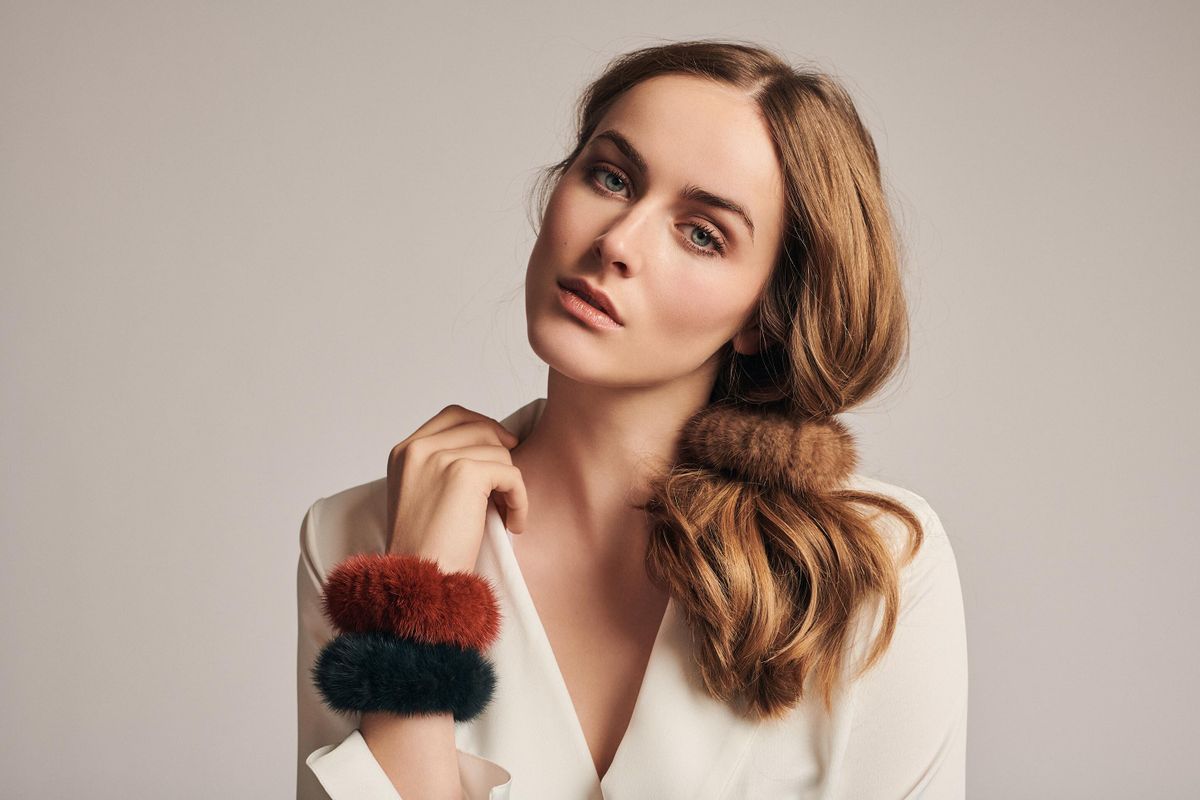 Bandeau en vison Marbre d'automne