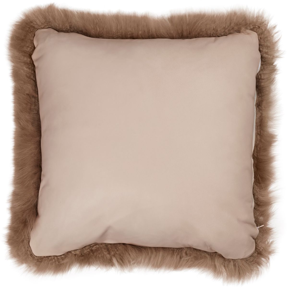Coussin en peau de mouton longue laine Taupe