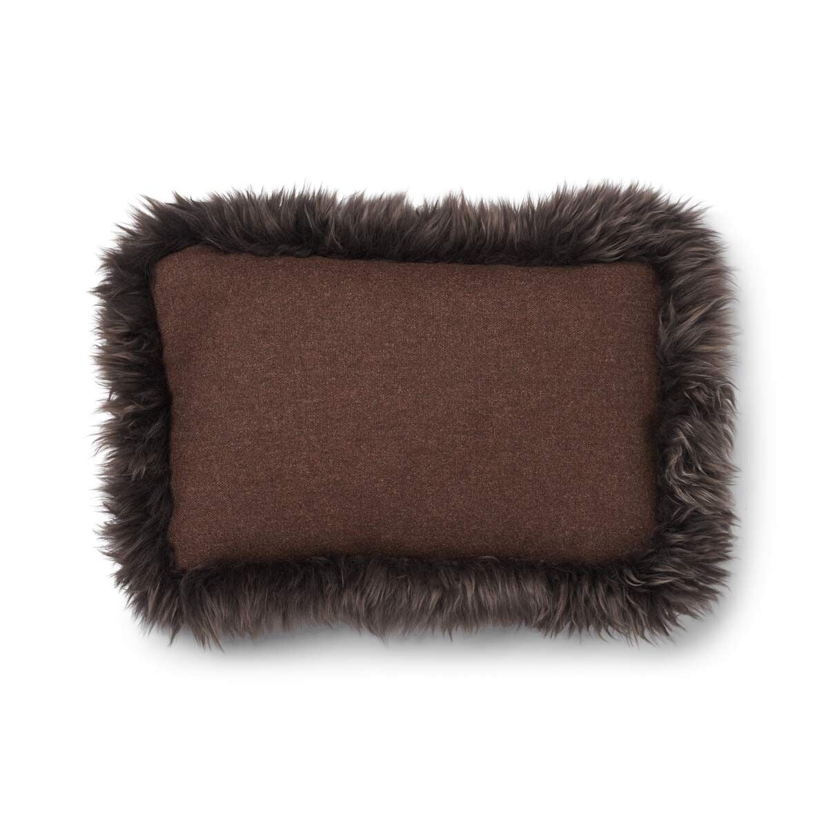 Coussin en peau de mouton longue laine