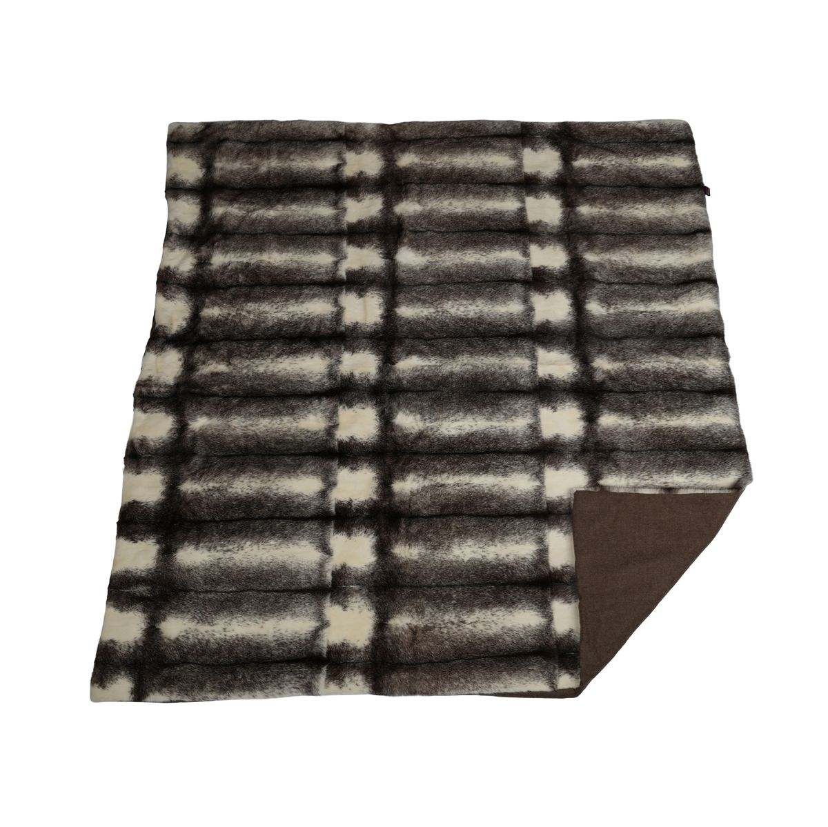 Plaid Vison | Doublure Cachemire | Croix Noire | 160x160 cm