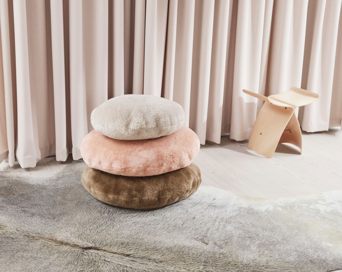 Coussin en velours nordique Perle