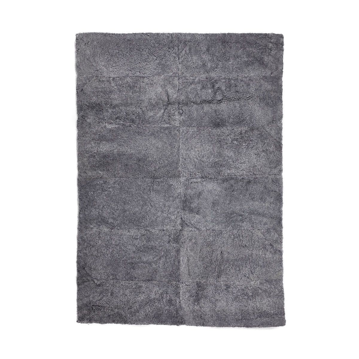 Tapis design en peau de mouton bouclée à laine courte Gris Léger