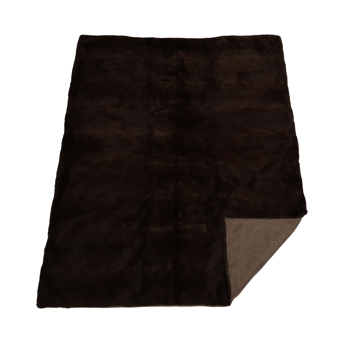 Plaid Vison | Doublure Cachemire | Marron Foncé | 120x150 cm