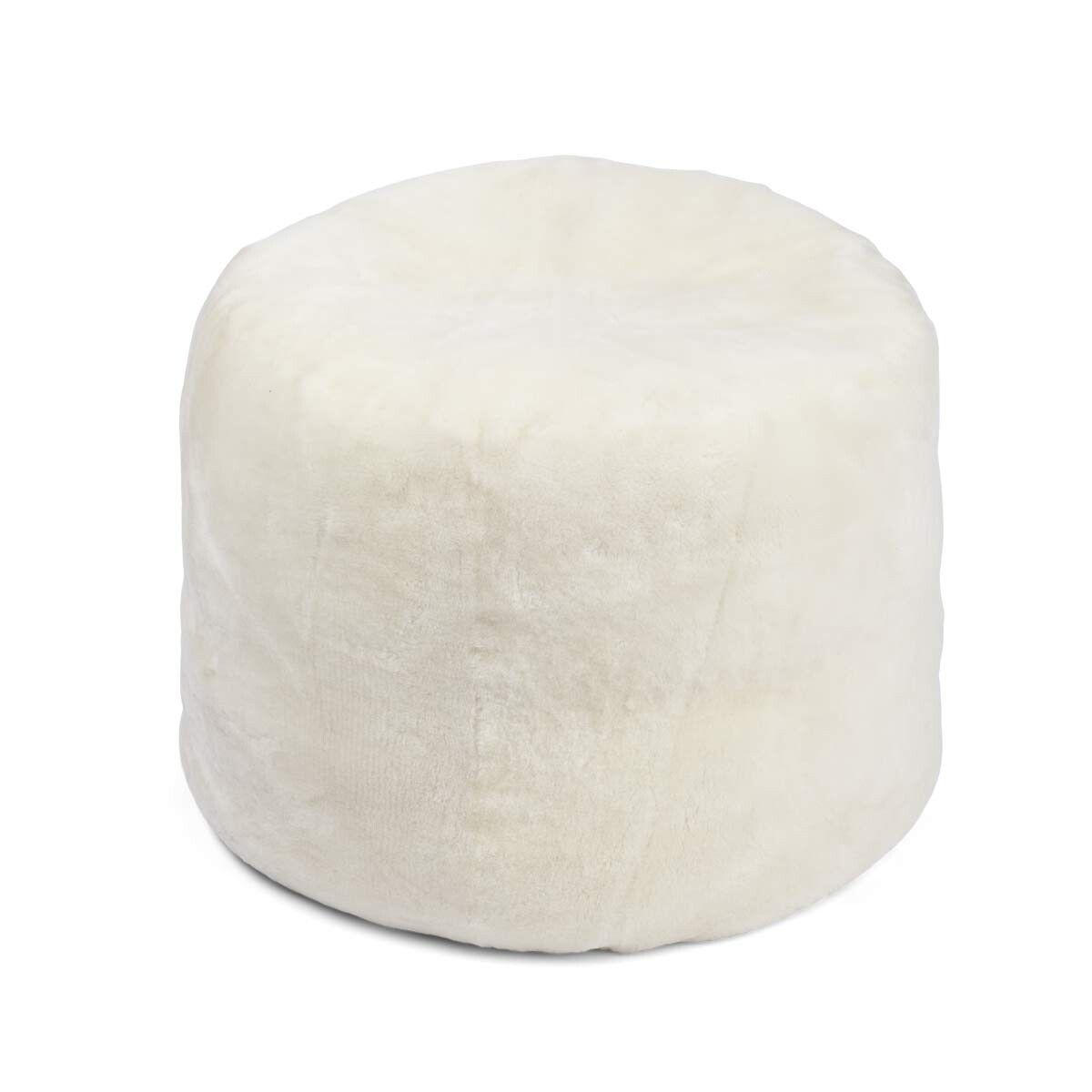 Pouf rond en mocassin Blanc