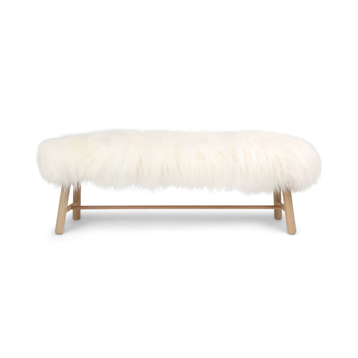 Banc Theo | Peau de mouton islandais | Pieds en chêne