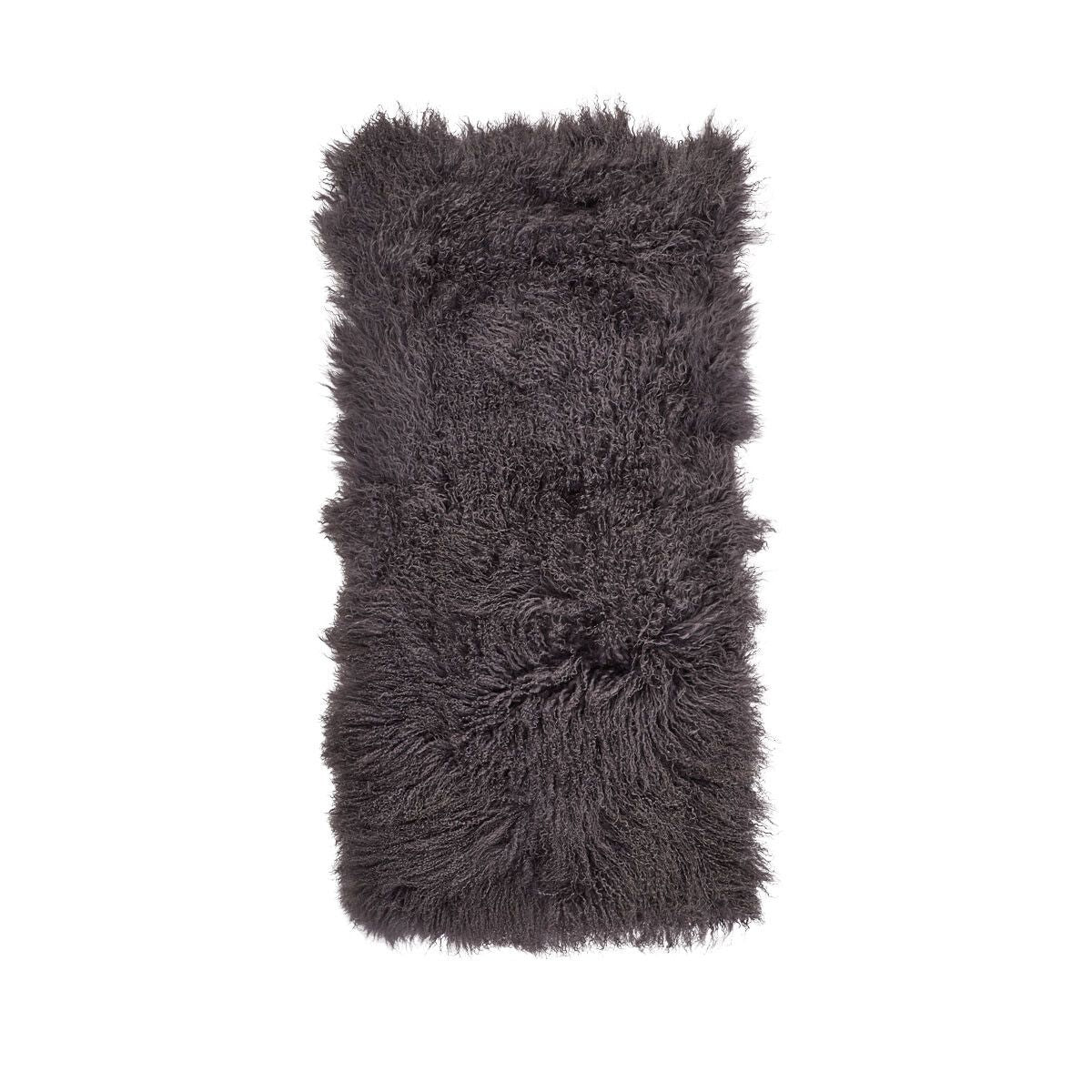 Jeté en peau de mouton bouclée  60 × 120 cm Acier