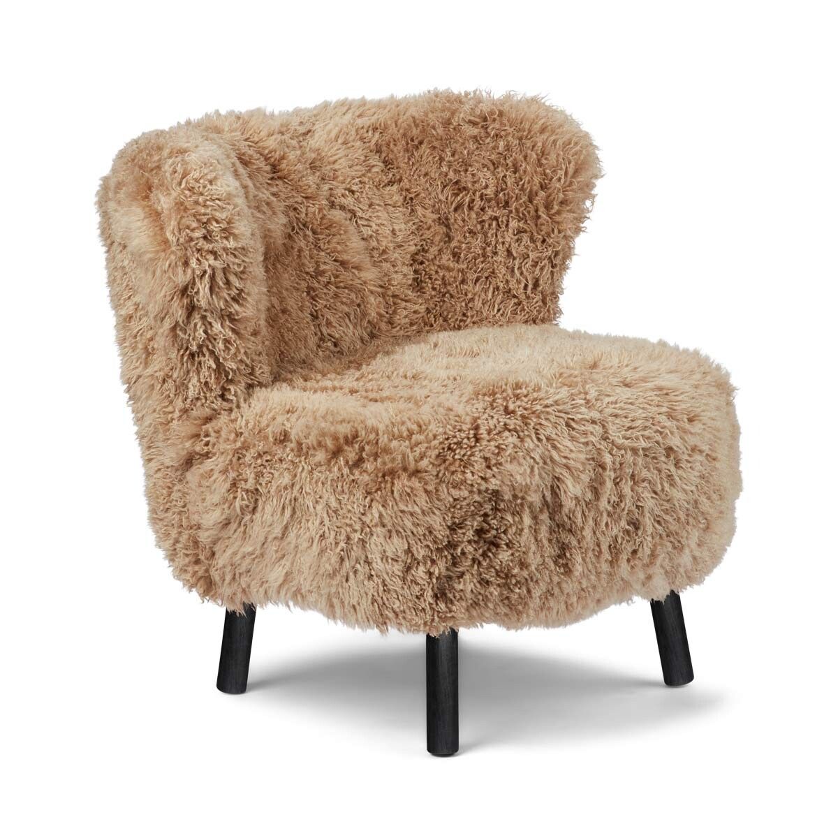 Fauteuil lounge Emily | Laine courte Miel