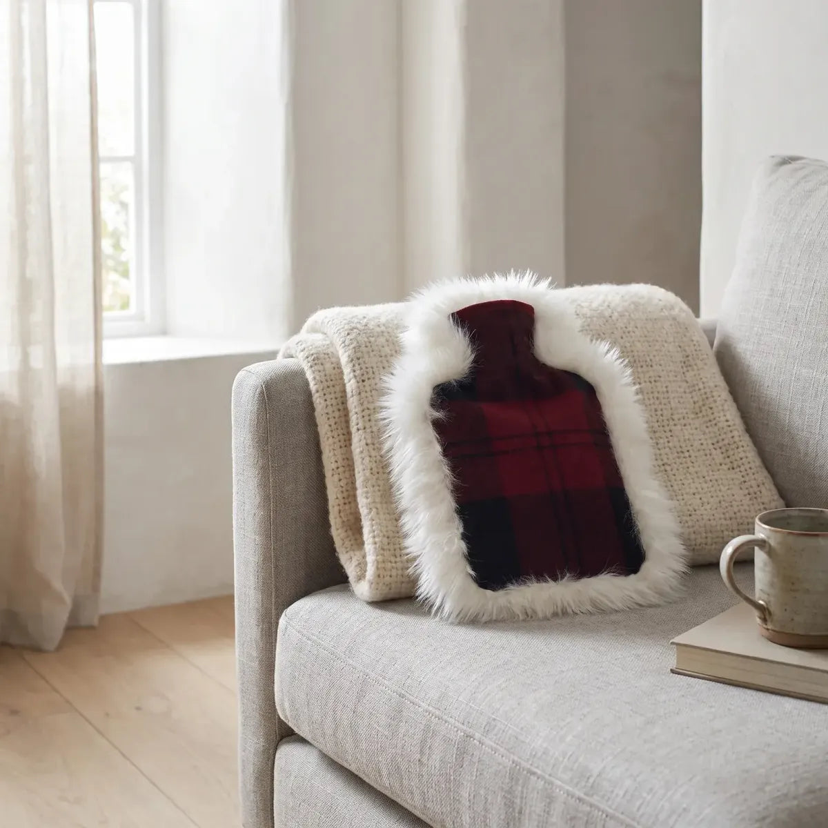 Bouillotte | Peau de mouton et laine | 37x27 cm Lindsay Tartan/Ivory